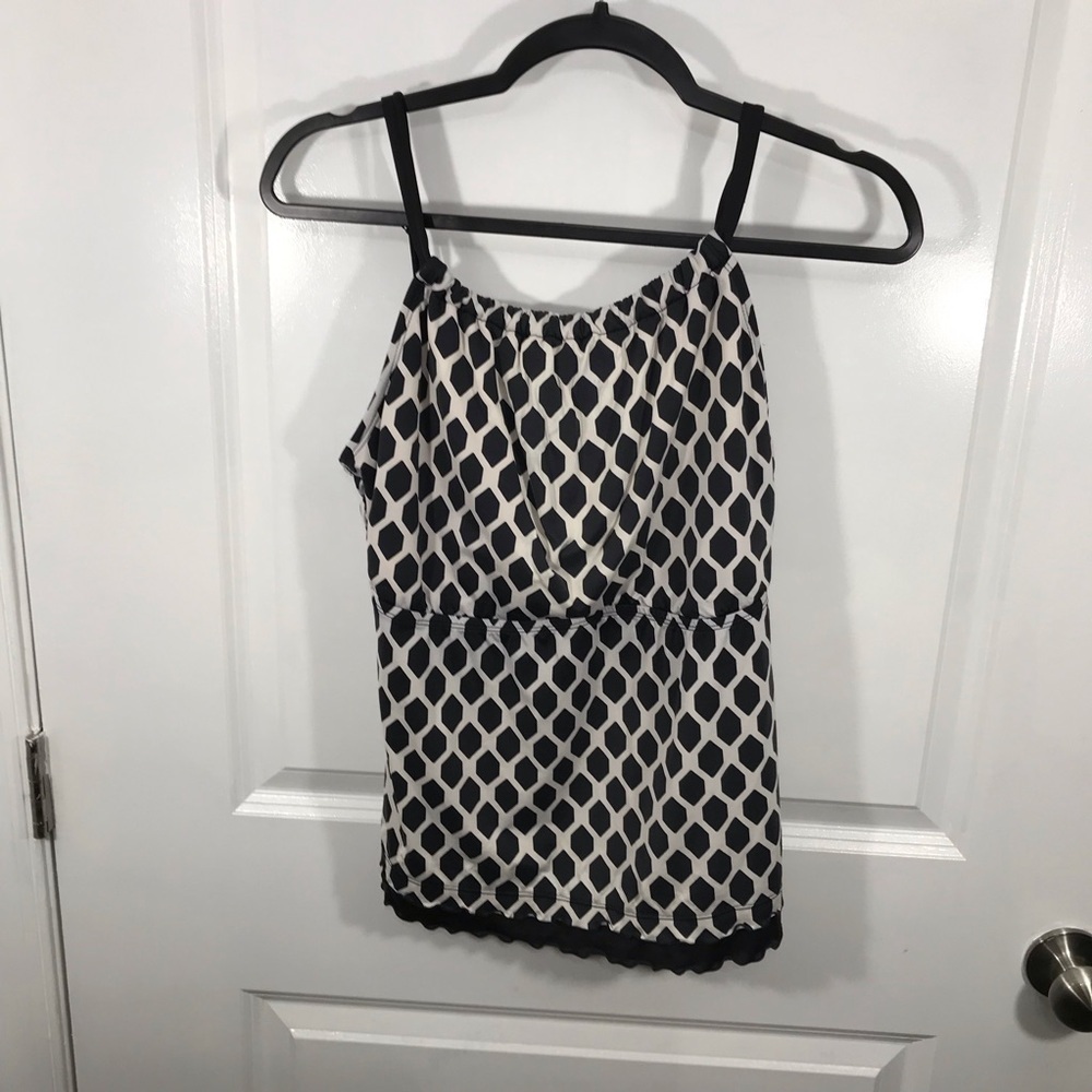 Apt 9 Womens Black and White Geometric Bathing Suit Top size 1X CB-117